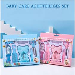 TPFBeauty Babypflege-Set 8-teilig mit Badewannen-Thermometer, Blau