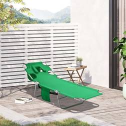 OutSunny Beach Chaise Lounge Portable