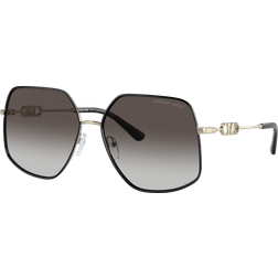 Michael Kors Frau Sunglass MK1127J Empire Butterfly Rahmenfarbe: Hellgold/Schwarz, Dunkelgrau