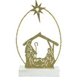 Northlight 14 Golden Glitter Holy Family Nativity Scene Decoration