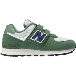 New Balance Little Kid's 574 Hook & Loop - Nori with Nb Navy