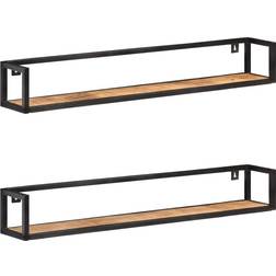 vidaXL 2x Rough Mango Wood Shelves 120 cm Wall Shelf 120cm