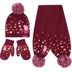 Regatta boys peppa pig knitted hat gloves scarf winter set