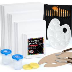 Shuttle Art 50 pack canvas painting kit painting supplies with 28 multi sizes canvas boar