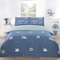 Rapport Counting Sheep Microfibre Duvet Cover Blue