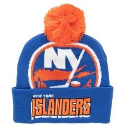 Mitchell & Ness NHL Blå Pom Beanie New York Islanders Punch Out Knit