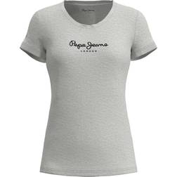 Pepe Jeans Dam T-tröja New Virginia Ss - 933grå Marl