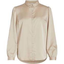 Vila Long Sleeved Satin Shirt