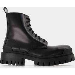 Balenciaga Stivali Strike Lace-Up Nero Donna Pelle Di Vitello