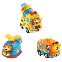 Vtech 80-242184 TUT Baby Flitzer-3er-Set Reisebus, Helikopter, Betonmischer Spielfahrzeug, Mehrfarbig