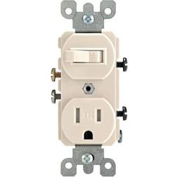 Leviton 15 Amp Tamper-Resistant Combination Switch/Outlet, Light Almond