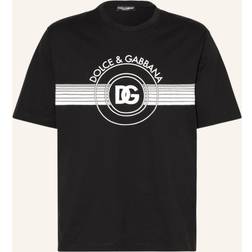 Dolce & Gabbana Cotton Interlock T-Shirt with Logo Print black