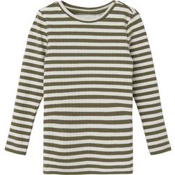 Name It Deep Lichen Green Suraja Slim Blouse Stripe Noos