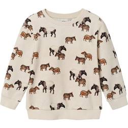 Name It Kid's Printed Sweatshirt - Oatmeal