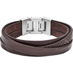 Fossil Men's Leather Bracelet, Color: Brown Model: JF02999040