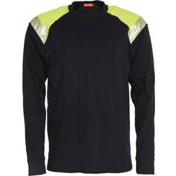 Tranemo workwear langærmet T-shirt, Marine/Hi-Vis gul