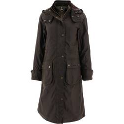 Barbour Women's Long Cannich Wax Jacket, 16, Olive