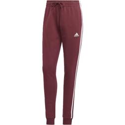 Adidas Essentials 3-Stripes French Terry Cuffed Pants - Shadow Red/White