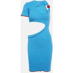 Jacquemus Blue Le Raphia 'Le Robe Brilho' Minidress 340 Turquoise FR