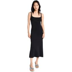 Staud Black Paityn Midi Dress Black