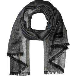 Calvin Klein Women's Fringe Metallic Scarf Grey