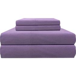 Micro Flannel 4-Piece Bed Sheet Purple (279.4x274.3cm)