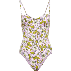 Tory Burch Printed Underwire One-Piece Swimsuit - Pink Bold Flowers