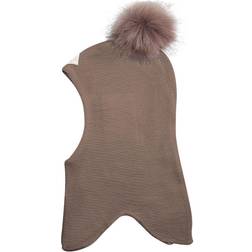 Racing Kids Kid's Round Balaclava with Pompom - Rose Brown