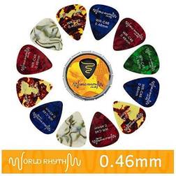 World Rhythm Wr-C46 Celluloid Picks Plus Storage Tin, 0.46Mm, 12 Pack