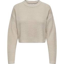 Only O-Neck Drop Shoulder Pullover - Gray/Pumice Stone