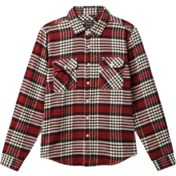 Brixton Bowery Long Sleeve Flannel Shirt - Red /White