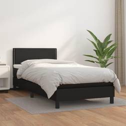 vidaXL Boxspringbett mit Matratze 90x200 cm Schwarz Rahmenbett