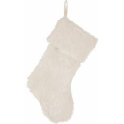 GlitzHome white plush faux fur christmas stocking Stocking