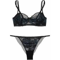 Evah Balconette Bra & Panty Set - Jet Black