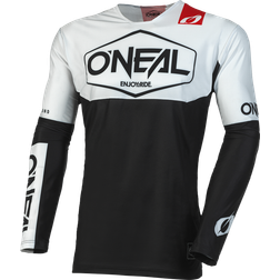 O'Neal Motocross-Shirt Langarm MX Enduro DH FR Downhill Freeride Athletische Passform, Schnell trocknend, Bündchenlose Ärmel Mayhem Youth Jersey HEXX V.23 Kinder Schwarz Weiß Größe