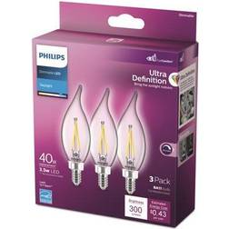 Philips ultra definition 40w equivalent daylight ba11 candelabra led decorative