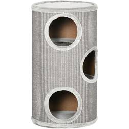 Pawhut Cat Barrel Kitten Tree Tower Cosy Platform