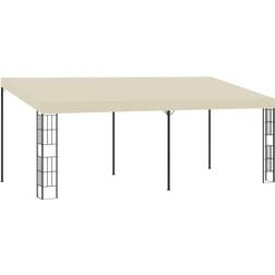 vidaXL Wall-mounted Gazebo 3x6 m Cream