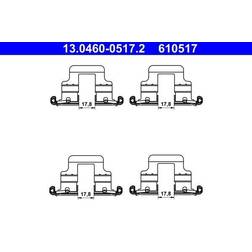 ATE zubehörsatz, scheibenbremsbelag hinten 13.0460-0517.2
