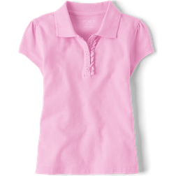 The Children's Place Girl's Uniform Ruffle Pique Polo - Sparklpink (2044391-1060)