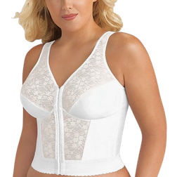Exquisite Form Front-Close Lace Wireless Posture Bra - White