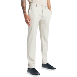 Premium Stretch Twill Slim Fit Flex Waistband Flat Front Dress Pant - Natural