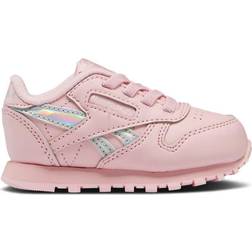 Reebok Infant Classic Leather - Pink Glow/Evergreen Iridescent