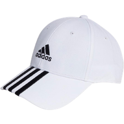 Adidas 3-Stripes Cotton Twill Baseball Cap - White/Black