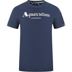 Aquascutum London Brand Logo T-shirt - Navy Blue