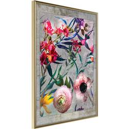 Artgeist Inramad Scattered Flowers Guldram Poster