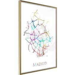 Artgeist Inramad City Map: Madrid Colour Poster 30x40cm