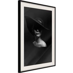 Artgeist Inramad Tavla Woman a Hat Poster