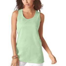 Roaman's Women's Scoopneck Tank Top Plus Size - Green Mint