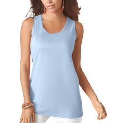 Roaman's Women's Scoopneck Tank Top Plus Size - Pale Blue